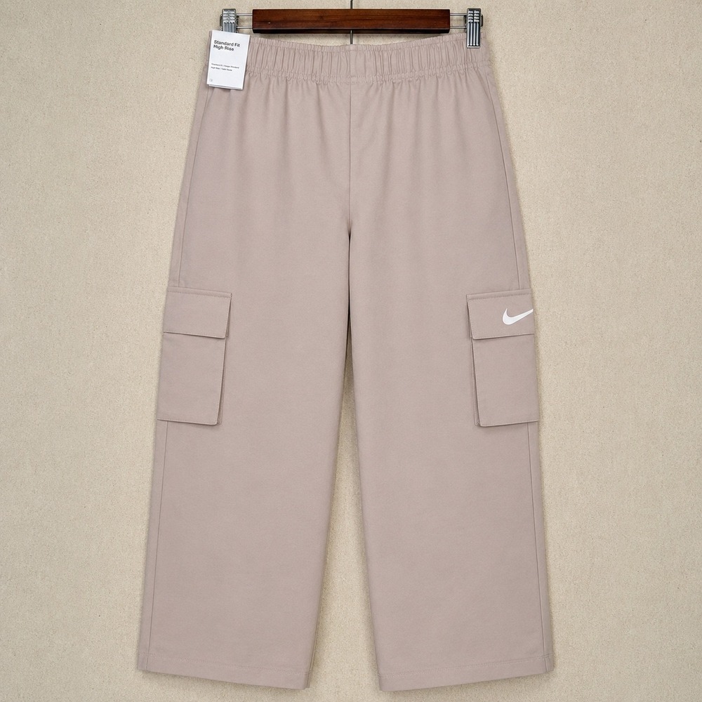 Nike Womens High Rise Cargo Pants Beige Tan Streetwear Small DO7209-272 NWT